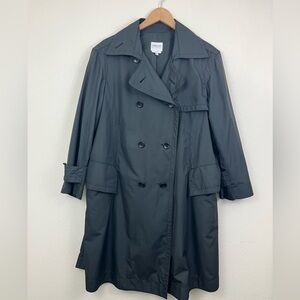 ARMANI COLLEZIONI Black Double Breasted Trench Coat Womens Size 8